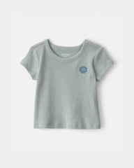 Baby Girl OshKosh Logo Ribbed Top - Green