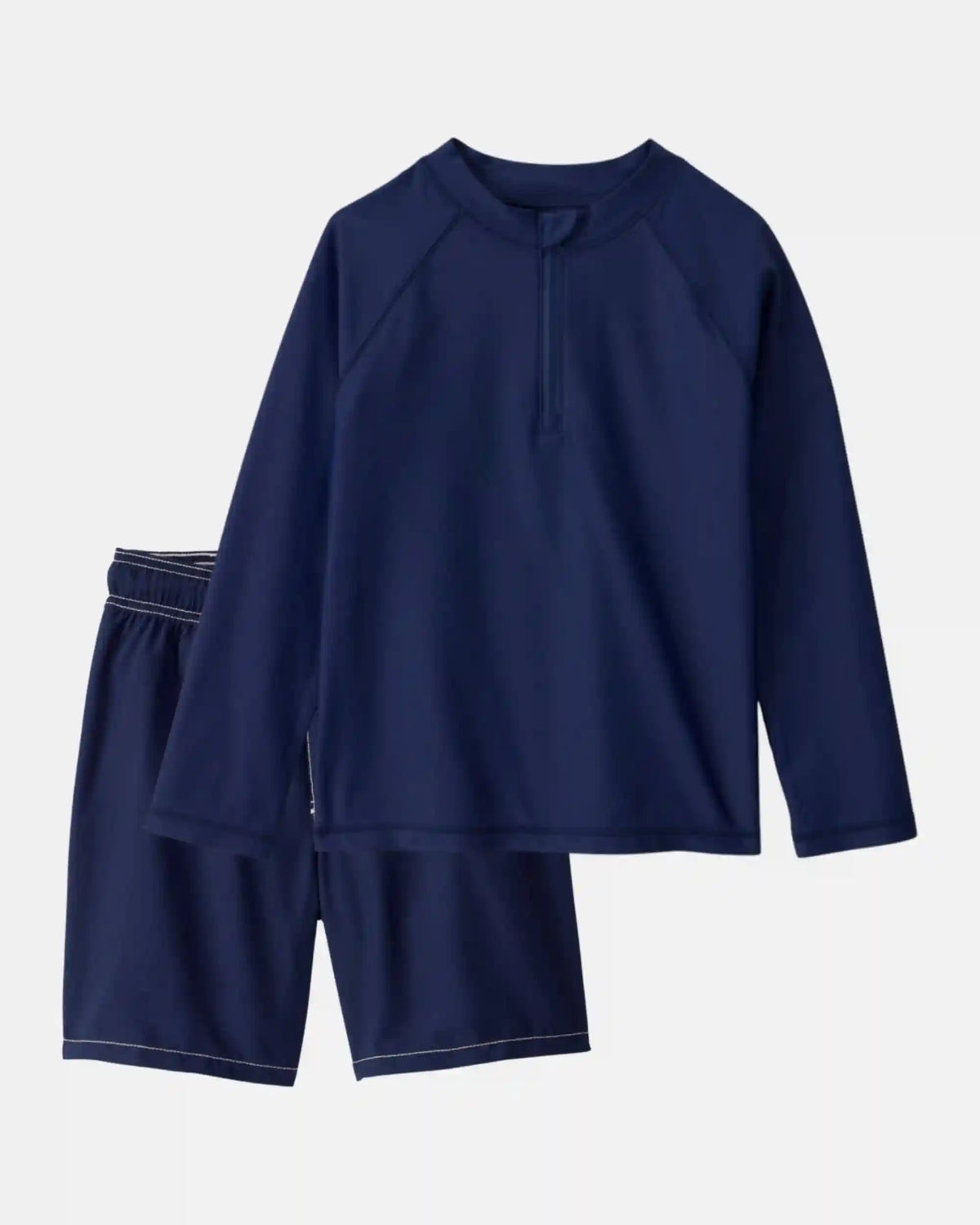 Boys 2-Piece Rashguard & Swim Trunk Set - Navy