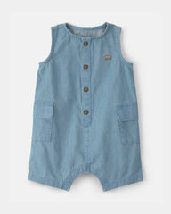 Baby Beach Cruiser Chambray Sleeveless Romper