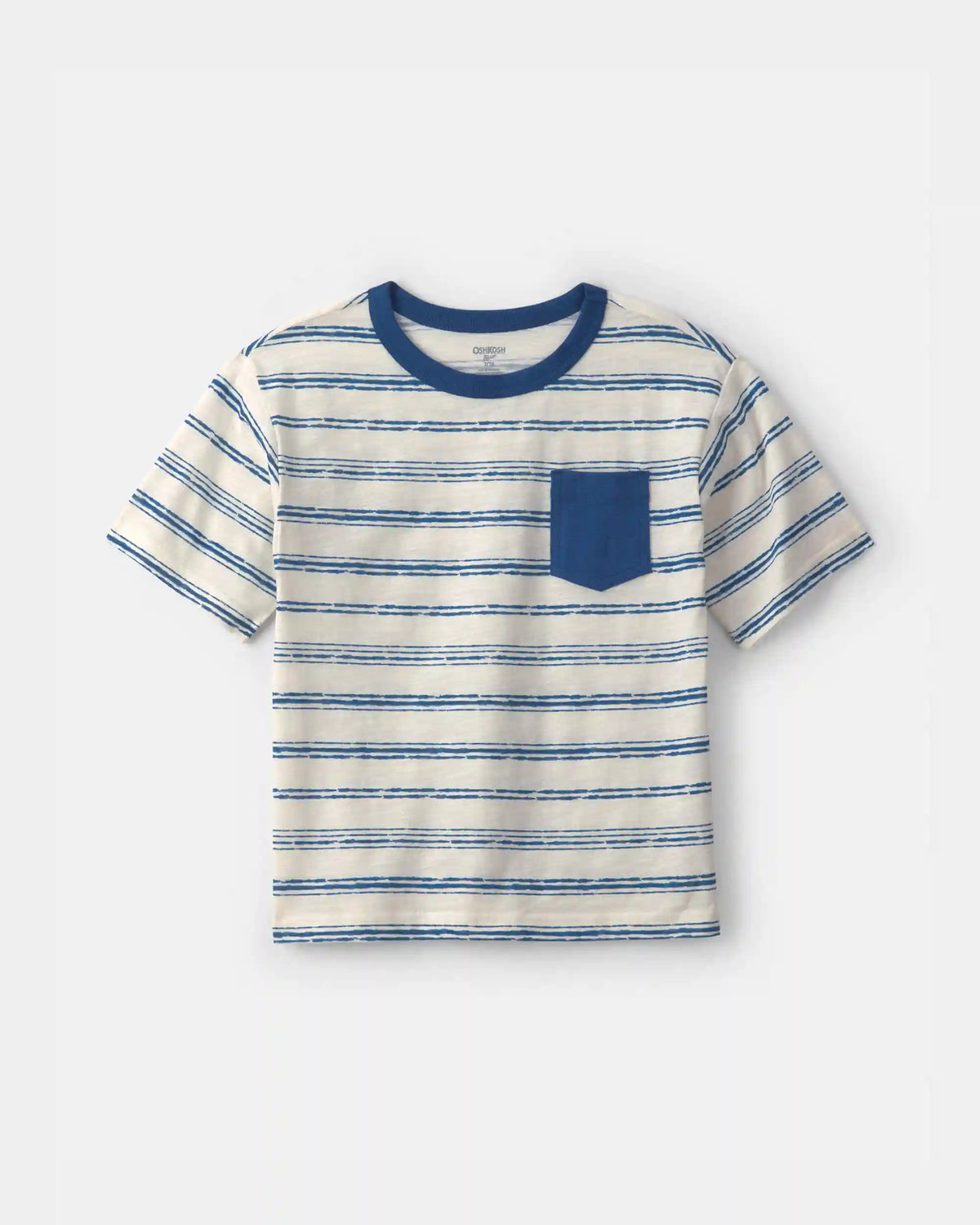 Boys Striped Pocket Tee - Blue/White