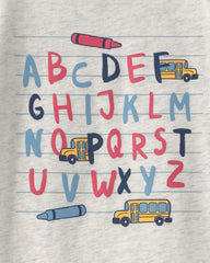 Toddler 'ABC' Alphabet Graphic Tee - Grey