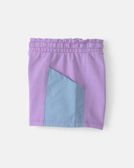 Baby Girl French Terry Shorts - Purple/Blue