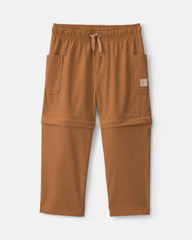 Toddler Boy 2-in-1 Poplin Zip-Off Pants - Brown