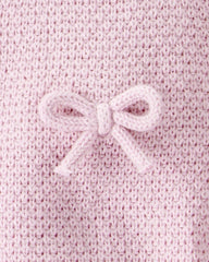 Baby Girl 2-Piece Organic Cotton Bow Knit Sweater & Pant Set
