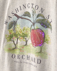 Girls Apple Orchard Graphic Tee - Grey