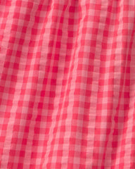 Girls Ruffle-Trim Gingham Shorts - Pink