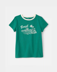 Girls Brazil Graphic Tee - Green