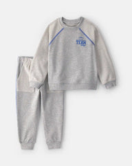 Toddler Boy 2-Piece 'Team Player' French Terry Sweatshirt & Pant Set - Grey