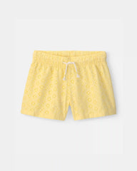 Girls Eyelet Shorts - Yellow