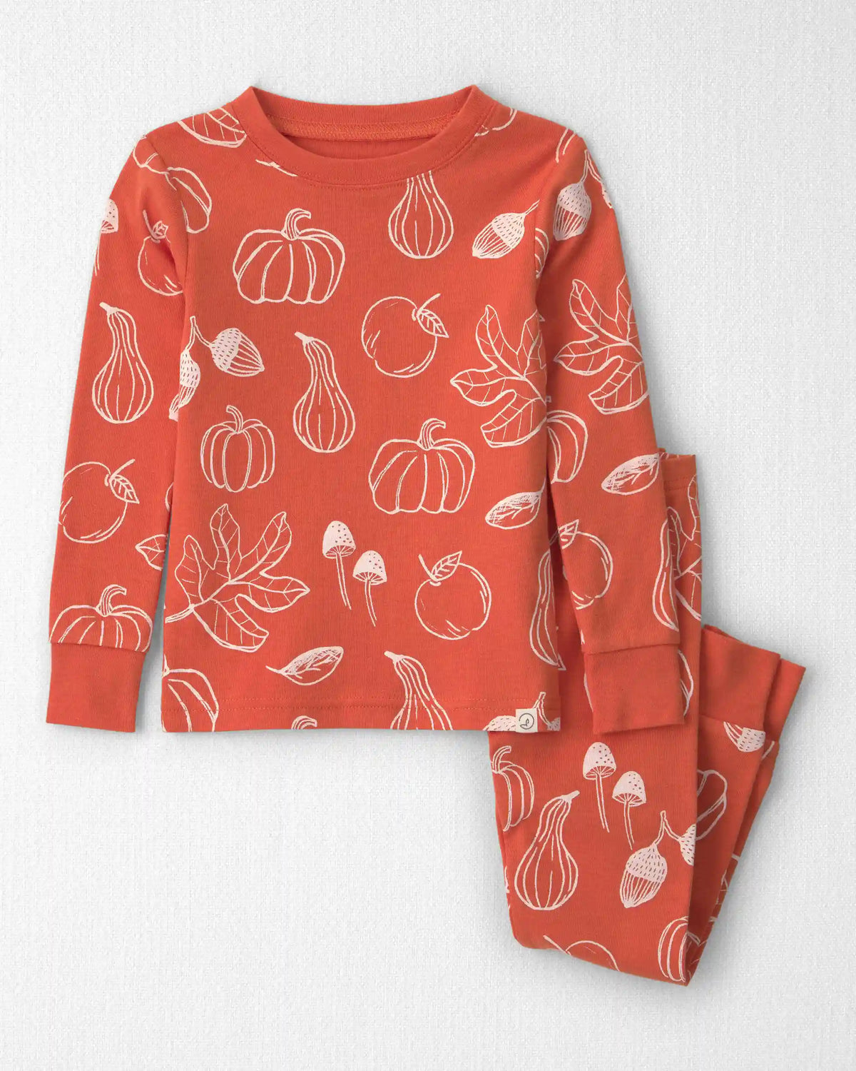 Toddler 2-Piece Organic Cotton Pajamas in Autumn Gourds