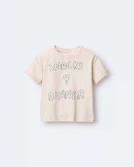 Toddler 'Snacks 4 Dinner' Short-Sleeve Graphic Tee - Khaki