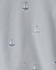 Baby 2-Piece Organic Cotton Ribbed Pajama Set in Sail Away Print