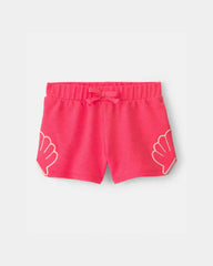 Toddler Girl Shell French Terry Shorts - Coral