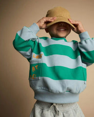 Toddler 'Look at Me!' Otter Sweatshirt™ with Pockets in Stripes - Green/Blue