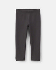 Toddler Girl Fleece Pull-On Stretch Leggings - Black