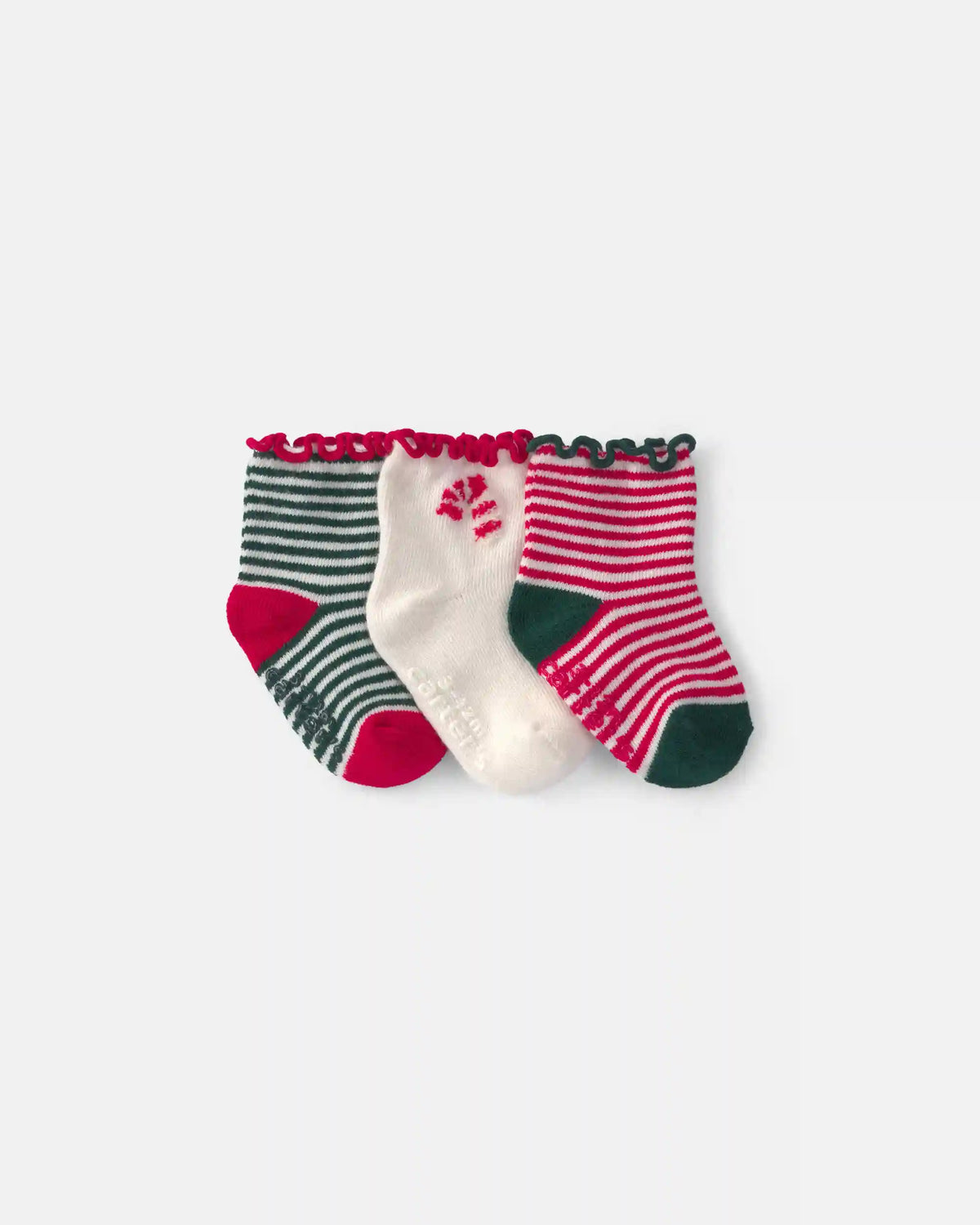 Baby Girl 3-Pack Christmas No Show Socks