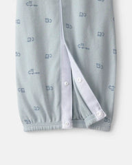 Baby Boy Train Long-Sleeve Sleeper Gown - Blue