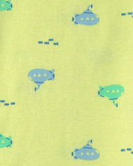 Toddler Boy Pufferfish 100% Cotton 4-Piece Pajama Set - Blue/Yellow