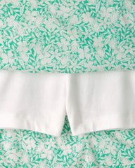 Girls 2-Piece Floral Sleeveless Top & Skort Set - Green/Ivory