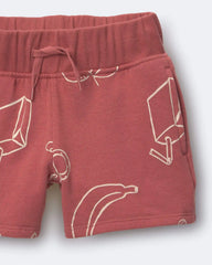 Toddler City Park™ Short in Snack Print - Red