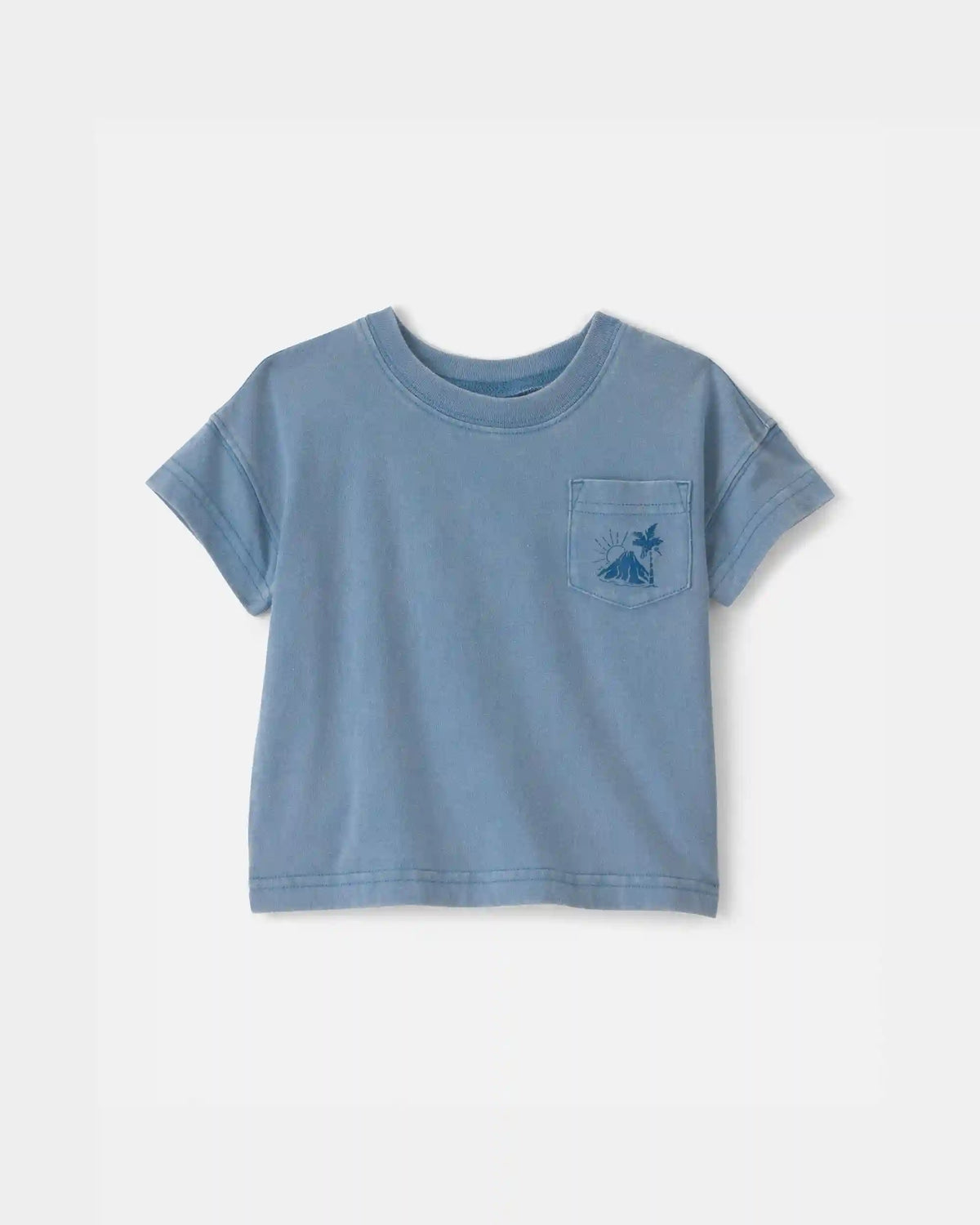 Baby Boy Tropical Island Pocket Tee - Blue