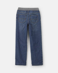 Boys Denim Pull-On Jeans - Medium Wash