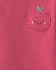 Baby Girl 2-Piece Apple French Terry Long-Sleeve Top & Skort Set - Pink