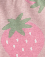 Baby Girl Strawberry Short-Sleeve Dress - Pink