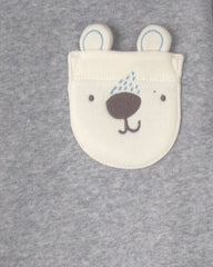 Baby Boy 2-Piece Polar Bear Fleece Hooded Top & Pant Set - Grey/Blue