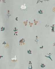 Kids 2-Piece Organic Cotton Pajamas in 12 Days of Christmas Print