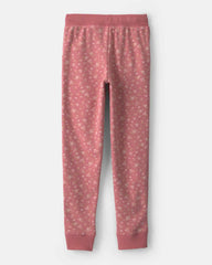 Girls Floral Drawstring Knit Joggers - Pink