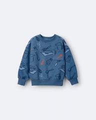 Toddler Baking Wide-Arm Pocket Sweatshirt - Blue