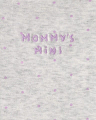 Baby Girl 3-Piece 'Mommy's Mini' Outfit Set - Purple/Grey