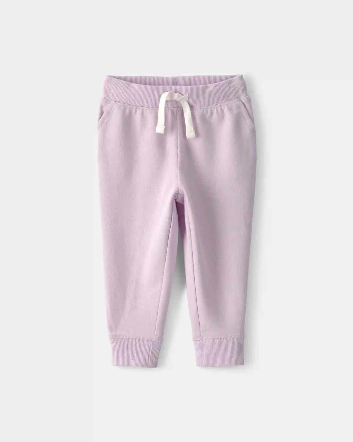 Baby Girl Drawstring Knit Joggers - Purple