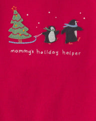Baby Boy 2-Piece 'Mommy's Holiday Helper' Long-Sleeve Bodysuit & Pant Set - Red/Black
