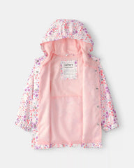 Toddler Girl Floral Raincoat - Pink