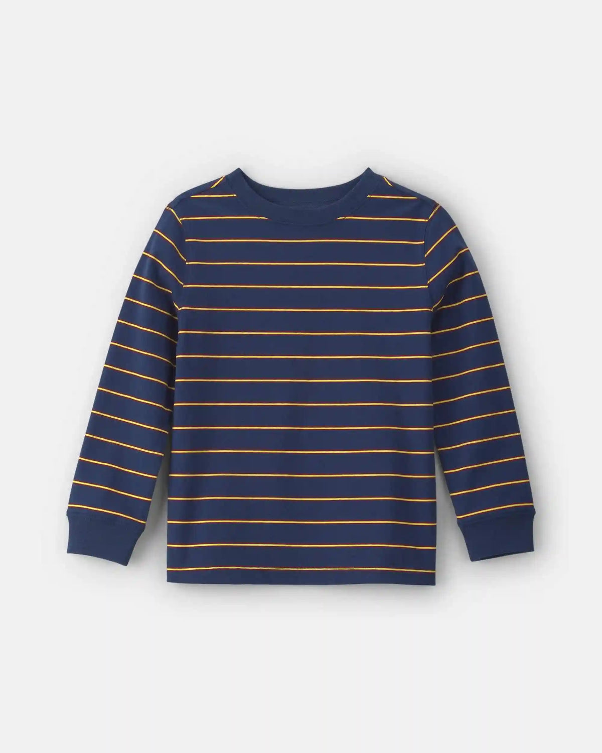 Boys Striped Long-Sleeve T-Shirt - Navy Blue/Red