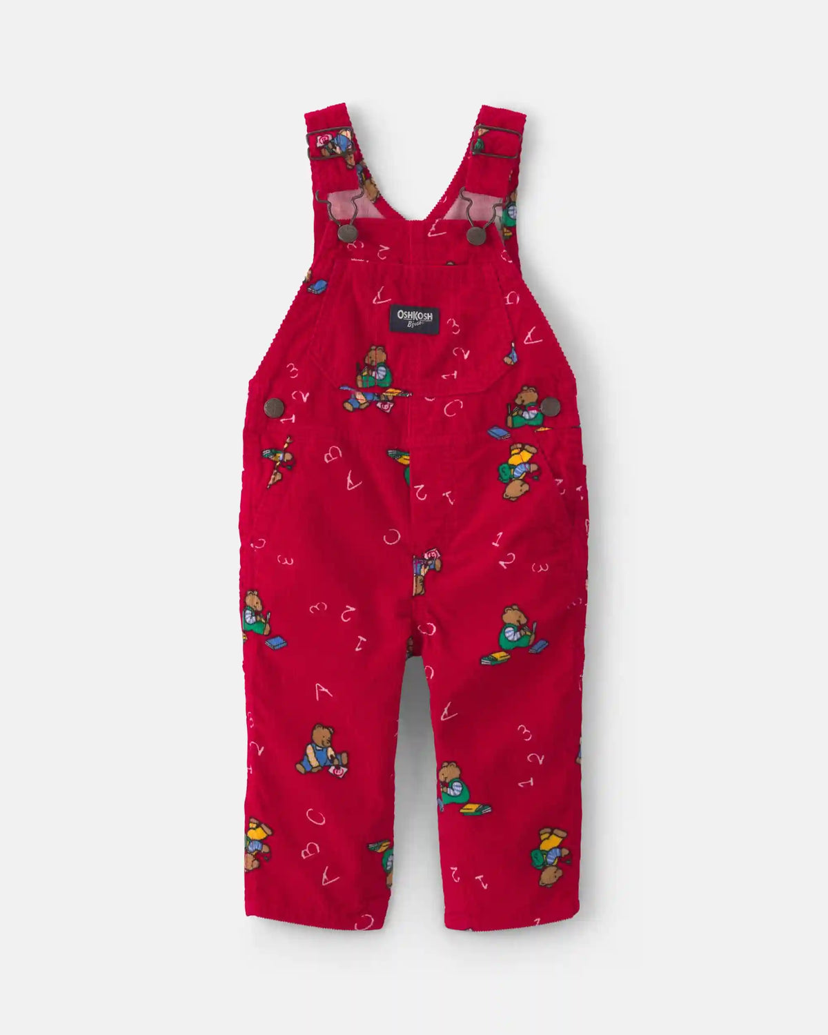 Baby Bear Corduroy Overalls - Red