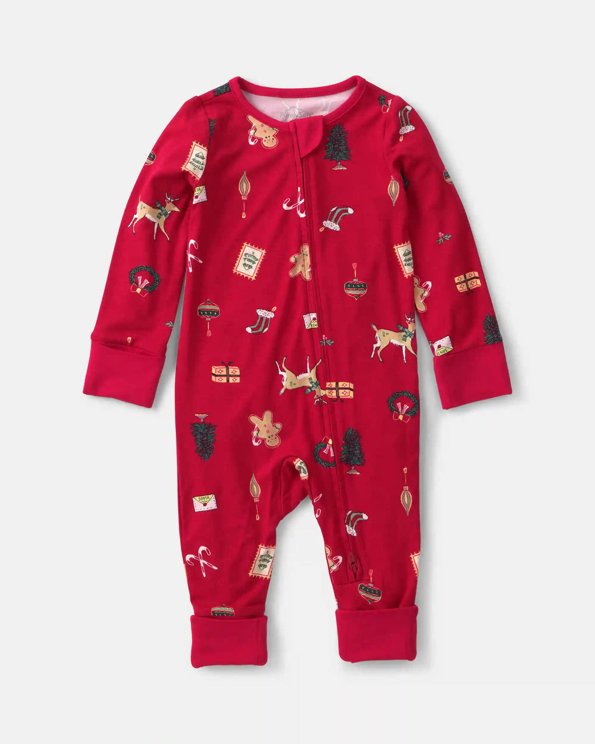 Baby Christmas PurelySoft™ 2-Way Zip Sleep & Play Pajamas - Red