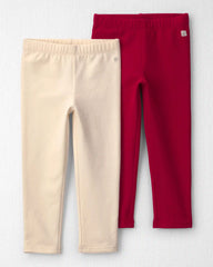 Toddler Girl 2-Pack Fleece Leggings Made with Organic Cotton