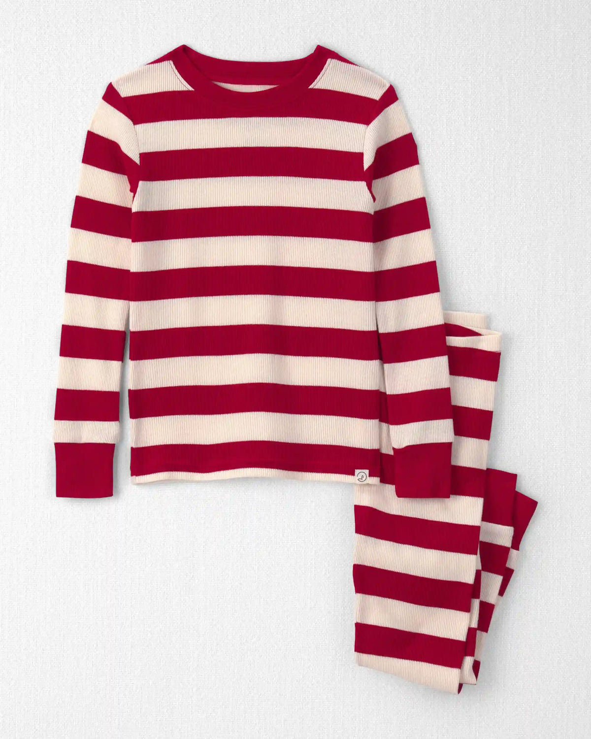 Toddler 2-Piece Organic Cotton Ribbed Pajamas in Stripes