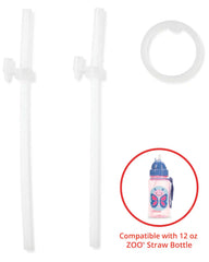 Zoo Straw Bottle (12 oz) Extra Straws - 2-Pack