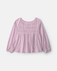 Girls Long-Sleeve Peplum Top - Purple