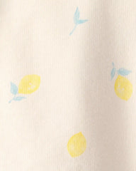 Baby Girl Lemon French Terry Pullover Sweatshirt - Ivory