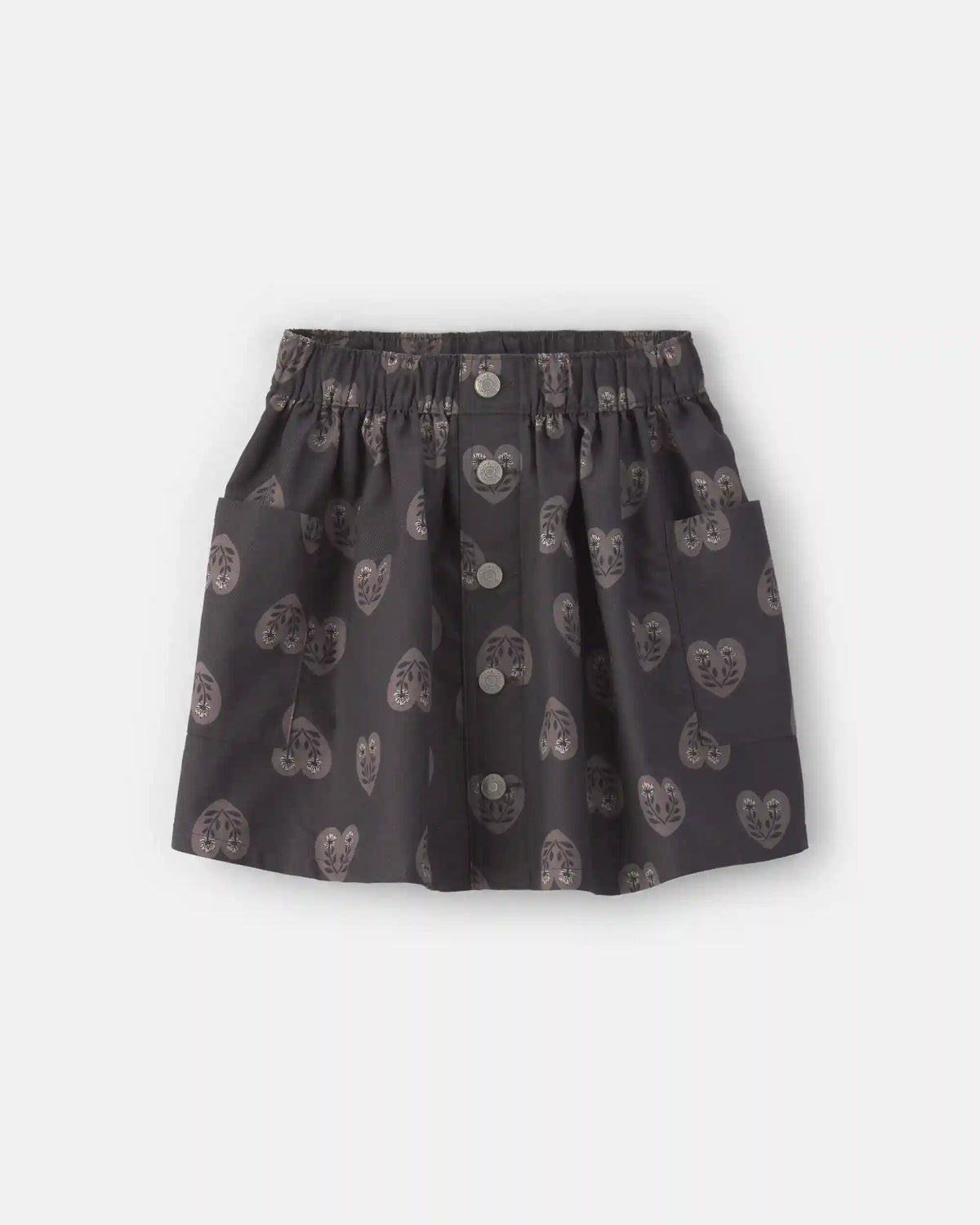 Girls Heart Twill Skirt - Black