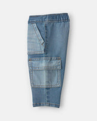 Baby Boy Straight-Leg Cargo Jeans - Medium Wash
