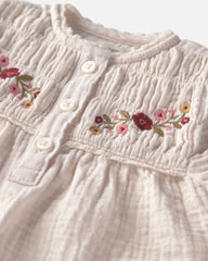 Baby Girl Organic Cotton Embroidered Gauze Top