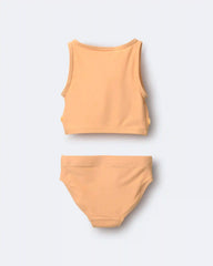 Toddler Girl Floral Tankini Set - Orange