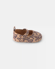 Baby Girl Cheetah Mary Jane Flats - Brown