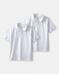 Boys 2-Pack Uniform Active Polo Shirts - White